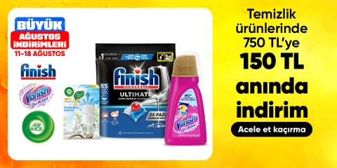 Temizlik ürünlerinde 750 TL' ye 150 TL anında indirim