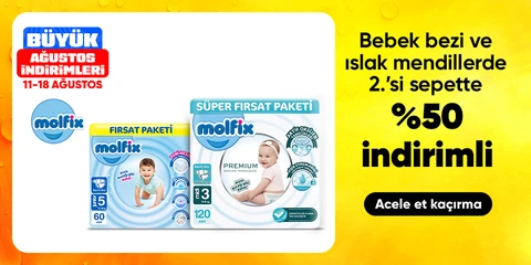 Bebek bezi ve ıslak mendillerde  2.’si sepette %50 indirimli