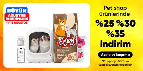 Pet shop ürünlerinde  %25 %30 %35 indirim