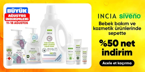 INCIA ve Siveno Bebek Bakım ve Kozmetik Ürünlerinde Sepette Net %50 İndirim