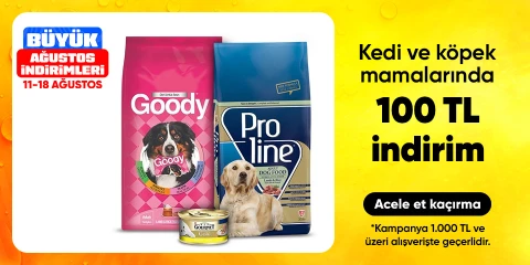 Kedi ve köpek mamalarında  %100 TL indirim