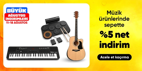 Müzik ürünlerinde  sepette %10 net indirim