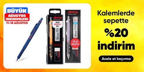 Kalemlerde sepette %20 indirim
