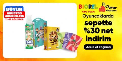 Playever ve Biorel Markalı Oyuncaklarda Sepette Net %30 İndirim
