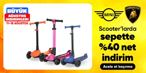Lamborghini & Mini Cooper Scooterlarda  Sepette Net %40 İndirim