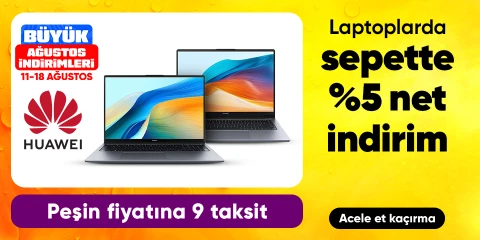 Huawei Laptoplarda Sepette %5 Net İndirim