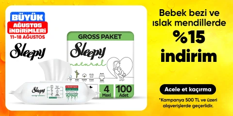 Bebek bezi ve ıslak mendillerde %15 indirim