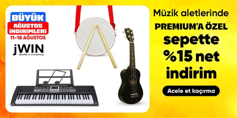 Müzik aletlerinde Premium’a özel sepette %15 indirim