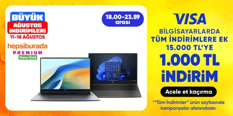 Bilgisayarlarda Premium’a özel tüm indirimlere ek 15.000 TL'ye 1.000 TL indirim