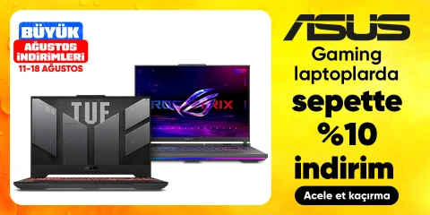 Asus Gaming Laptoplarda Sepette %10 İndirim Fırsatı