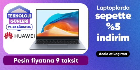 Huawei Laptoplarda Sepette %5 İndirim