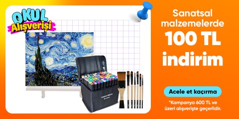 Sanatsal malzemelerde 100 TL indirim