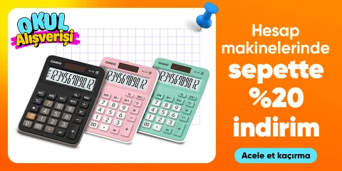 Hesap makinelerinde sepette %20 indirim