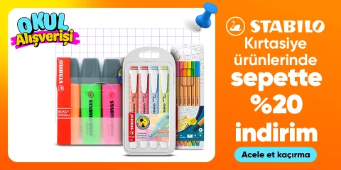 Kırtasiye ürünlerinde sepette %20 indirim