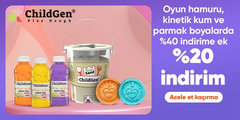 ChildGen Play Dough Oyun Hamuru, Kinetik Kum ve Parmak Boyalarda %40 İndirime Ek %20 İndirim!
