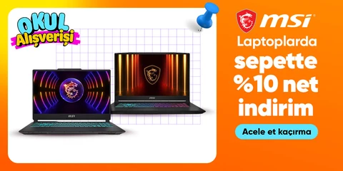 MSI Laptoplarda Sepette %10 Net İndirim