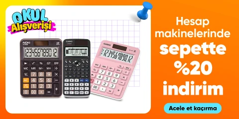 Hesap makinelerinde sepette %20 indirim