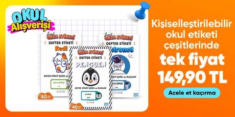 Kişiselleştirilebilir okul etiketi çeşitlerinde tek fiyat 149,90 TL