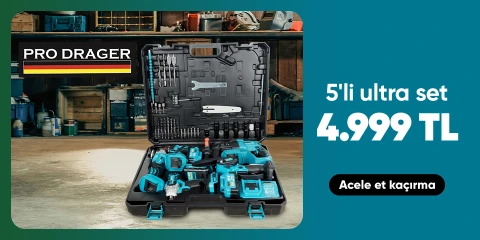 PRO DRAGER Kömürsüz Motor Şarjlı Matkap,taşlama,yağ Pompalı Testere,somun Sıkma,kırıcı Delici 5 Li Ultra Set 4.999,00 TL
