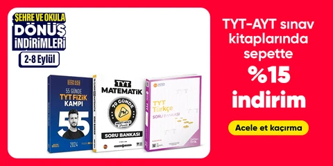 TYT-AYT sınav kitaplarında  sepette %15 indirim