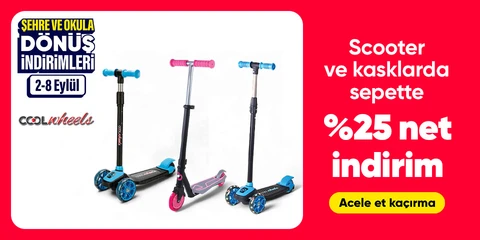 Cool Wheels Markalı Scooter ve Kasklarda Sepette Net %25 İndirim