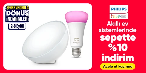 Philips Hue Akıllı Ev Sistemleri Ürünlerinde Sepette %10 İndirim