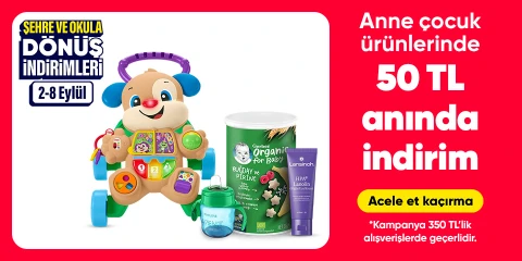 Anne Çocuk Ürünlerinde 350 TL'ye 50 TL Kupon Fırsatı 