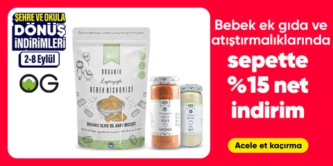 OG Natural Bebek Ek Gıda ve Atıştırmalıklarında Sepette Net %15 İndirim