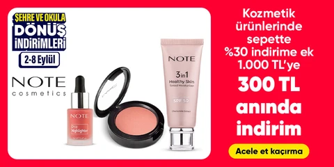 Kozmetik ürünlerinde sepette %30 indirime ek  1.000 TL'ye 300 TL anında indirim