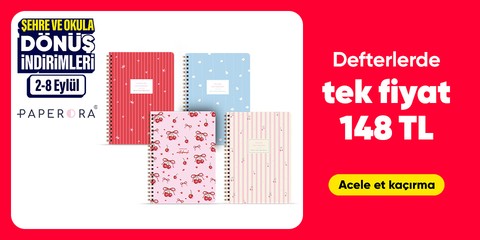 Paperora Defterlerde  Tek Fiyat 148 TL