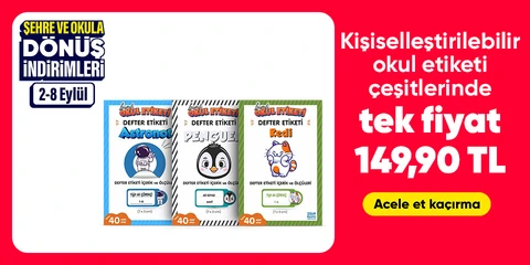 Kişiselleştirilebilir Okul Etiketi Çeşitlerinde  Tek Fiyat 149.90 TL