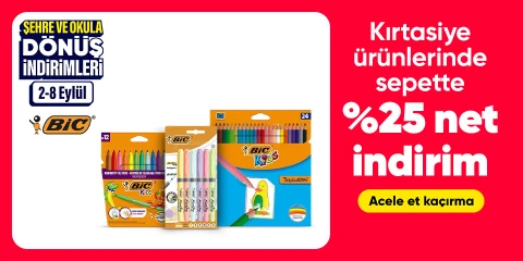 Bic Kırtasiye Ürünlerinde Sepette %25 Net İndirim