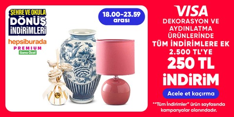 Dekorasyon ve Aydınlatma Ürünlerinde 2500 TL'ye 250 TL İndirim