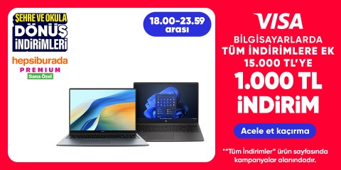 Bilgisayarlarda Premium’a özel tüm indirimlere ek 15.000 TL'ye 1.000 TL indirim