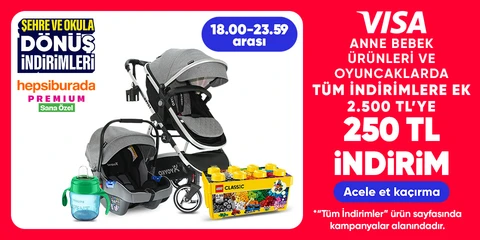 Anne bebek ürünleri ve oyuncaklarda  tüm indirimlere ek 2.500 TL'ye 250 TL indirim