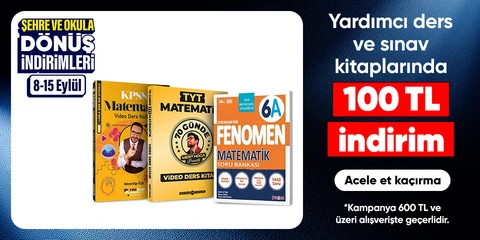 Yardımcı ders ve sınav kitaplarında  100 TL indirim