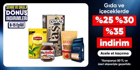Gıda ve içeceklerde %25 %30 %35 indirim*