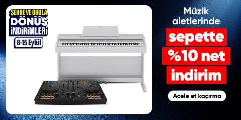 Müzik aletlerinde  sepette %10 net indirim