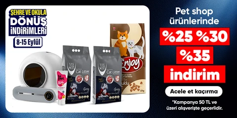 Pet shop ürünlerinde  %25 %30 %35 indirim