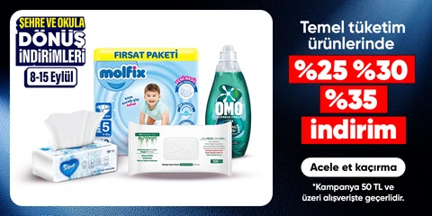 Temel tüketim ürünlerinde  %25 %30 %35 indirim