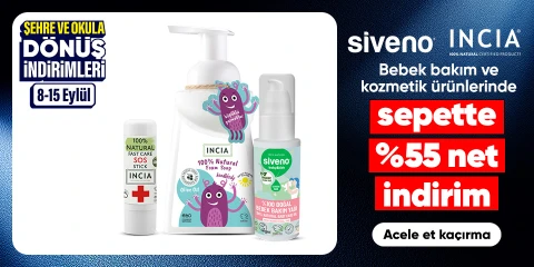 INCIA ve Siveno Bebek Bakım ve Kozmetik Ürünlerinde Sepette Net %55 İndirim