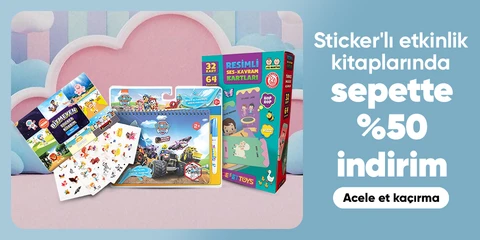 Sticker'lı etkinlik kitaplarında  sepette %50 indirim