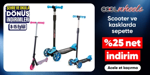 Cool Wheels Markalı Scooter ve Kasklarda Sepette Net %25 İndirim