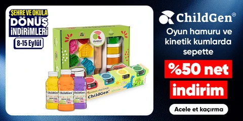 Childgen Playdough Oyun Hamuru ve Kinetik Kumlarda %25 indirim + 700 tl üzeri 100 tl indirim