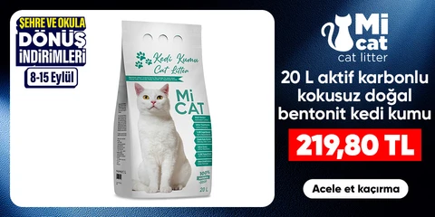 20 L Aktif Karbonlu Kokusuz  Doğal Bentonit Kedi Kumu  219,80 TL