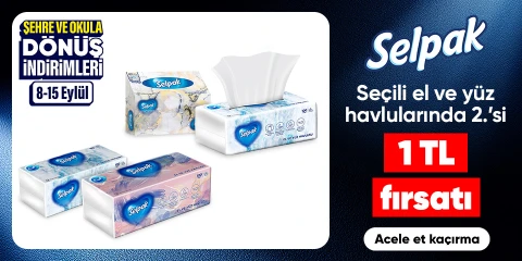 Seçili el ve yüz havlularında  2.’si 1 TL fırsatı