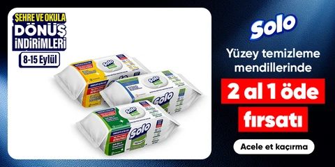 Yüzey temizleme mendillerinde  2 al 1 öde fırsatı
