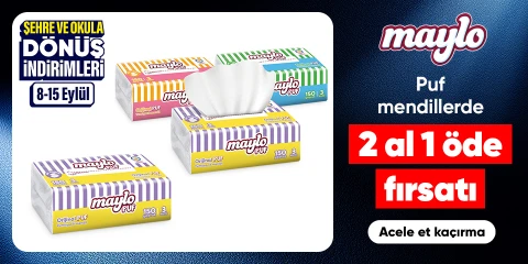 Puf mendillerde  2 al 1 öde fırsatı