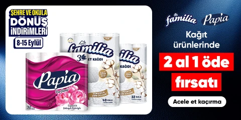 Kağıt ürünlerinde  2 al 1 öde fırsatı