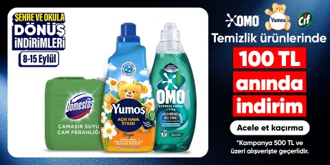 Temizlik ürünlerinde 100 TL anında indirim*